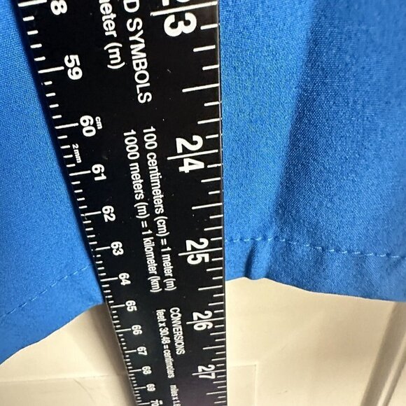 Adar‎ Scrup Top Womens Large Addition Collection Blue Short Sleeve - Picture 6 of 6